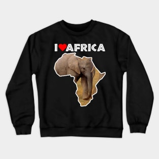 I Love Africa Elephant Calf Crewneck Sweatshirt